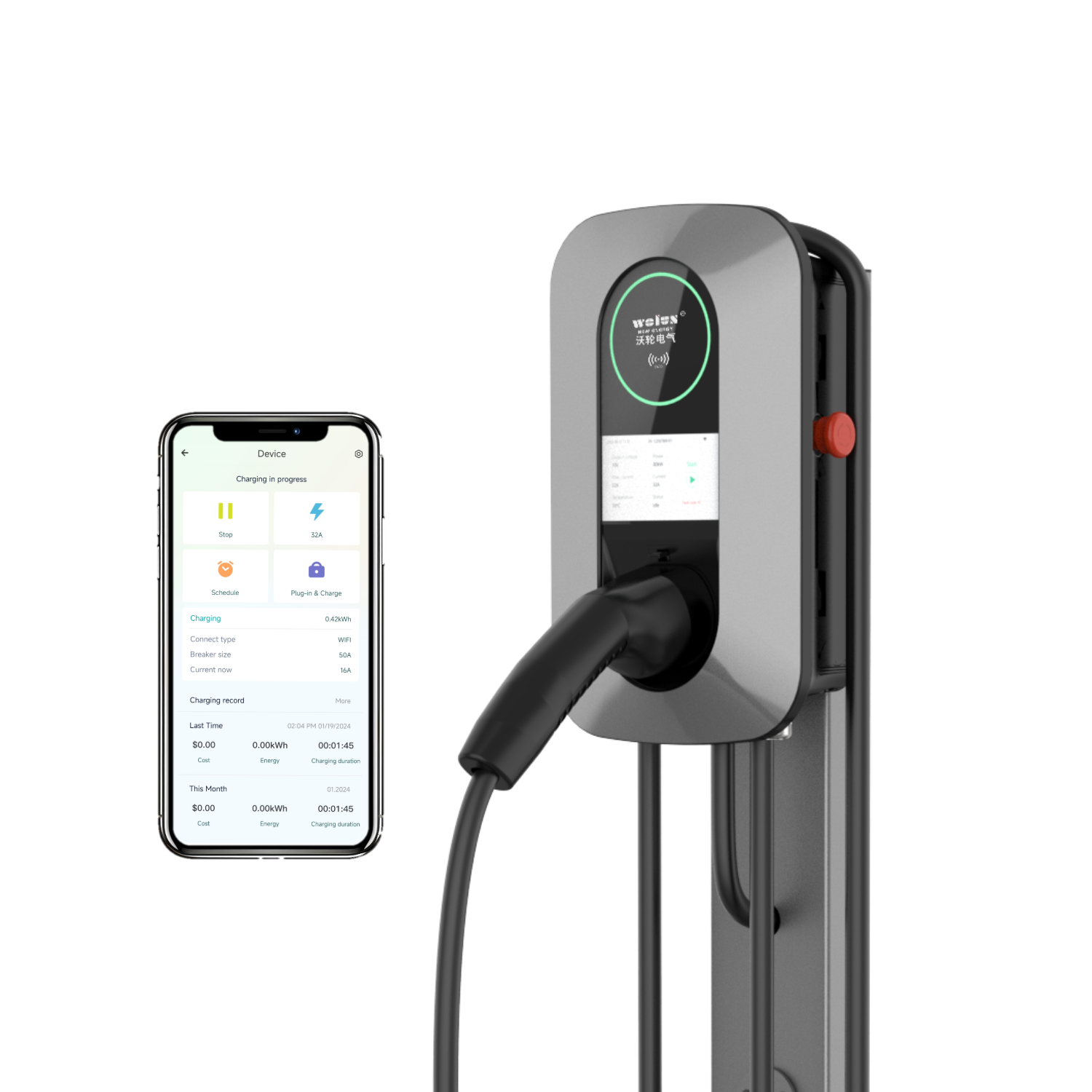 Stasiun Pengisian Daya Rumah A - Ev Charger Wallbox ulasan dan harga
